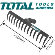 Steel rake 100x350mm