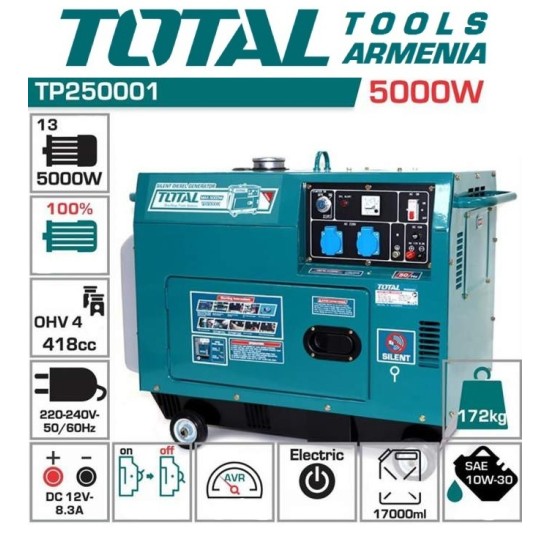 Diesel generator Noiseless three-phase 5000 W Diesel generator Noiseless three-phase 5000 W