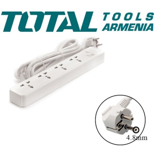 Extension Socket 4 places, 3 m 