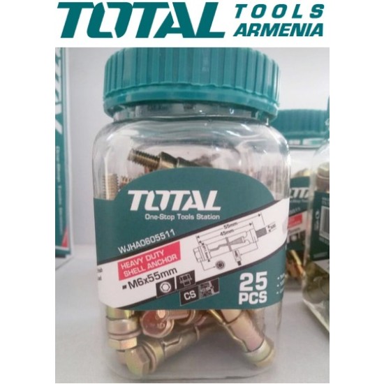Heavy duty shell anchor M8x75mm