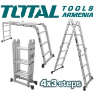 Multi-purpose aluminum ladder 4 x 3 steps