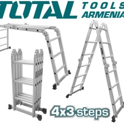 Multi-purpose aluminum ladder 4 x 3 steps