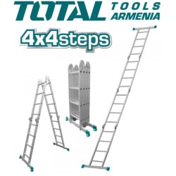 Multi-purpose aluminum ladder 4 x 4 steps