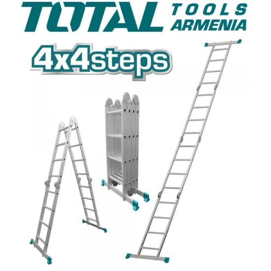 Multi-purpose aluminum ladder 4 x 4 steps Multi-purpose aluminum ladder 4 x 4 steps