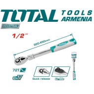 Extendable ratchet wrench 1/2" - 320-450mm