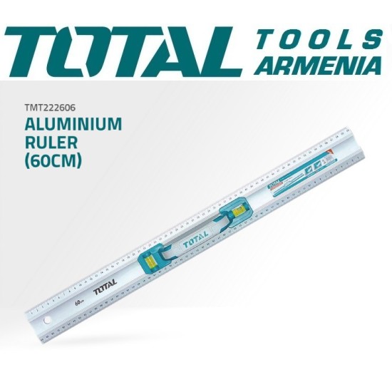 Aluminum ruler with level 600mm