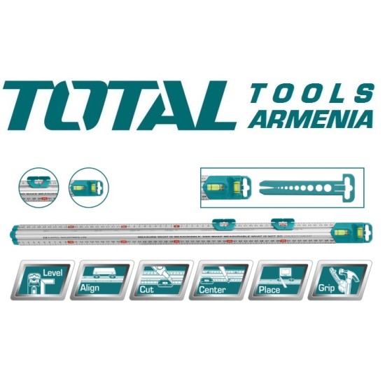 Aluminum ruler with level 60 cm Aluminum ruler with level 60 cm