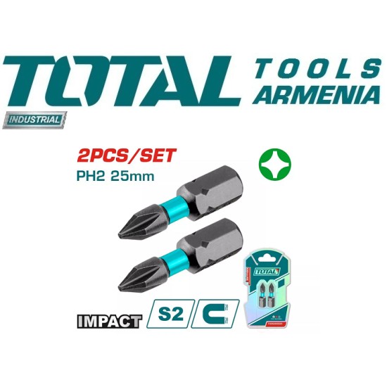 PH2 impact screwdriver bits set 2pcs 25mm PH2 impact screwdriver bits set 2pcs 25mm