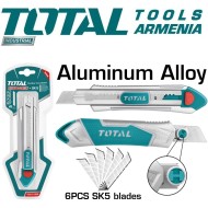 Retractable knife with aluminum body