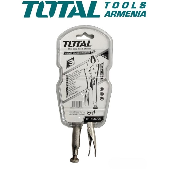 Manual clamp with straight jaws 175mm