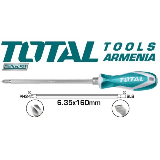 Screwdriver Twin Head PH2+SL6/160mm Screwdriver Twin Head PH2+SL6/160mm