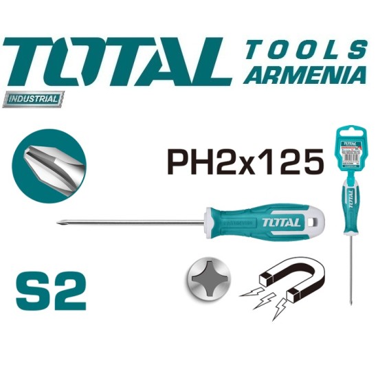 Phillips crosshead screwdriver PH2x125mm Phillips crosshead screwdriver PH2x125mm