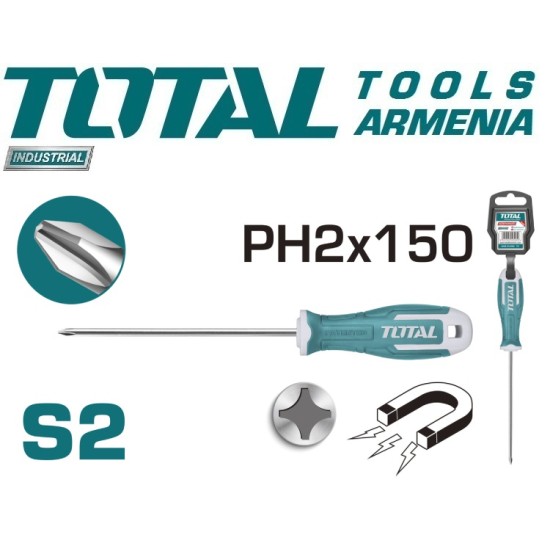 Phillips crosshead screwdriver PH2x150mm Phillips crosshead screwdriver PH2x150mm
