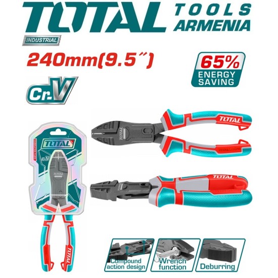 Compound action combination pliers 240mm Compound action combination pliers 240mm