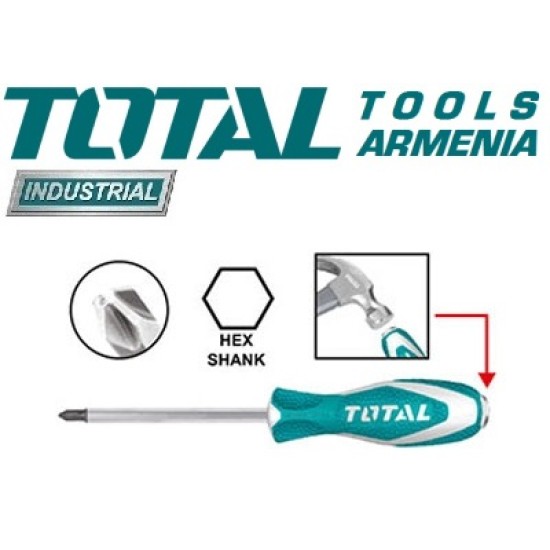 Impact Phillips Crosshead Screwdriver PH2 6x100mm Impact Phillips Crosshead Screwdriver PH2 6x100mm