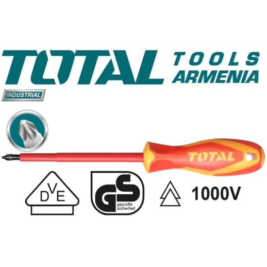 INSULATED SCREWDRIVER PZ1 X 80mm 1000V INSULATED SCREWDRIVER PZ1 X 80mm 1000V