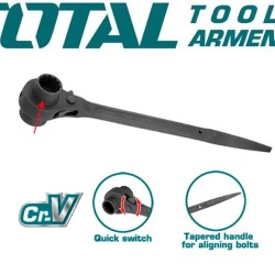 Double side ratchet wrench 17x19 mm