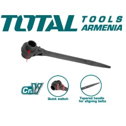 Double side ratchet wrench 17x19 mm