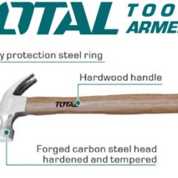 Wooden handle nail hammer 220g