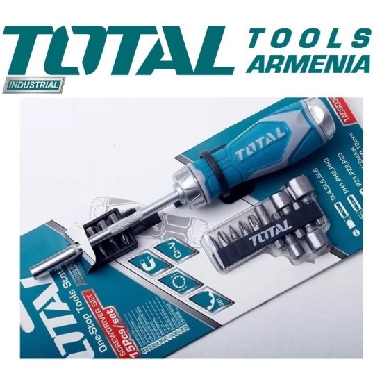 Reversible screwdriver with attachments 15 pcs.