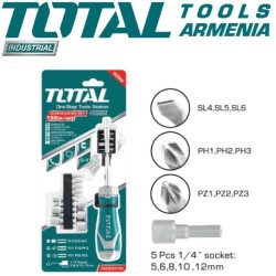 Reversible screwdriver with attachments 15 pcs.