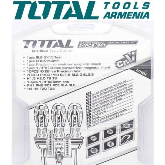 Screwdriver set with bits 24 pcs.