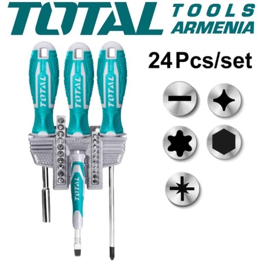 Screwdriver set with bits 24 pcs.