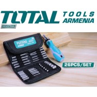 Reversible screwdriver with bits 26 pcs.