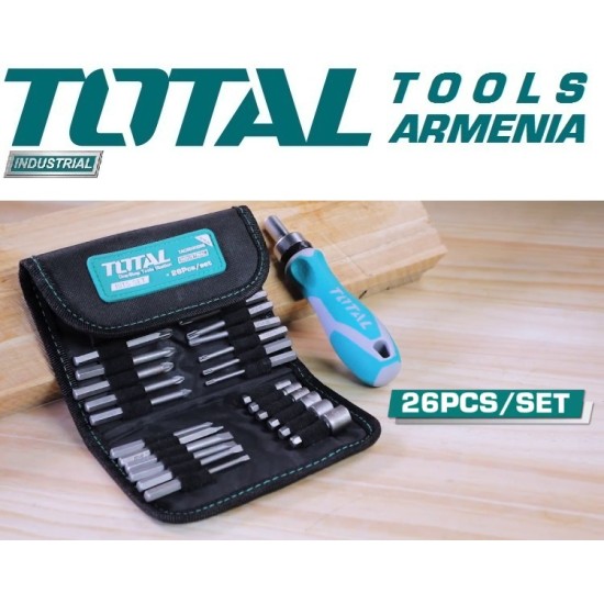 Reversible screwdriver with bits 26 pcs. Reversible screwdriver with bits 26 pcs.