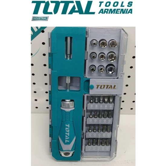 Reversible screwdriver with attachments 33pcs. Reversible screwdriver with attachments 33pcs.