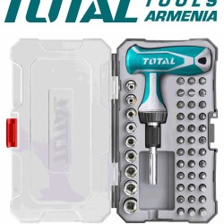 T-shaped reversible screwdriver with 47pcs