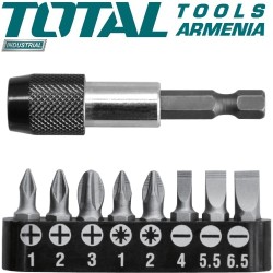 Bit set with holder 9 pcs