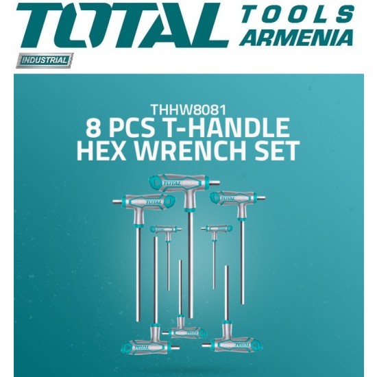 T-handle Hex key set, 8 pcs