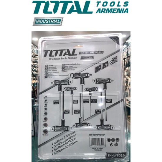 T-handle Hex key set, 8 pcs
