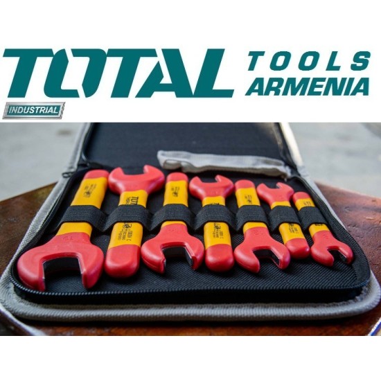 Insulated open-end wrench set 7 pcs