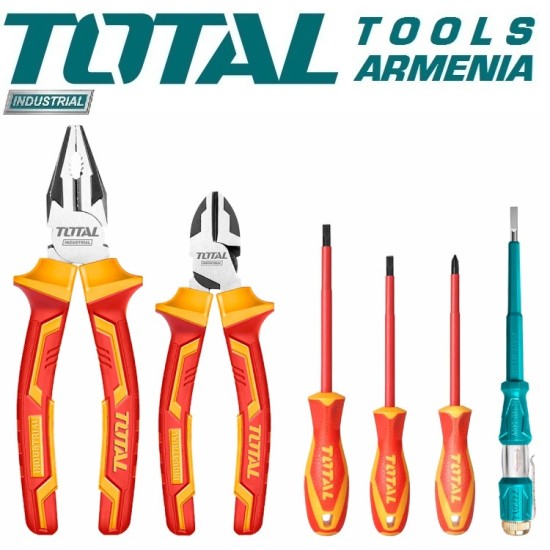 A set of dielectric tools up to 1000V 6pcs. A set of dielectric tools up to 1000V 6pcs.