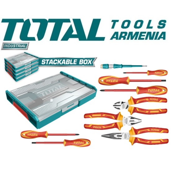 A set of dielectric tools up to 1000V 9pcs. A set of dielectric tools up to 1000V 9pcs.