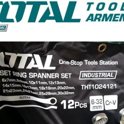 Set of ring spanner wrenches 12pcs.