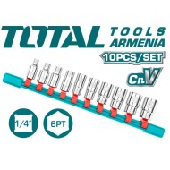 10 pcs 1/4" socket set