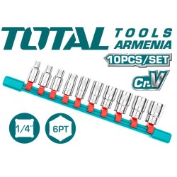 10 pcs 1/4" socket set