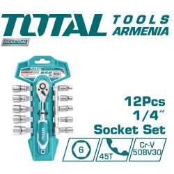 12 pcs 1/4" socket set