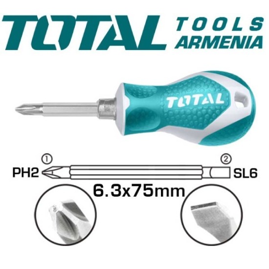 Screwdriver Twin Head ﻿﻿﻿PH2+SL6/75mm