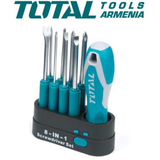 Screwdriver with replaceable bits 9 pcs. Screwdriver with replaceable bits 9 pcs.