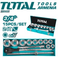 Socket set 3/4" 15 pcs