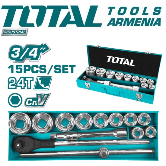 Socket set 3/4" 15 pcs Socket set 3/4" 15 pcs
