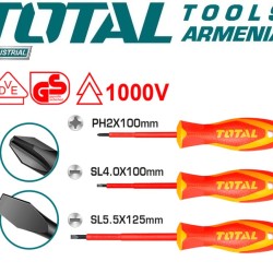 A set of dielectric screwdrivers up to 1000V 3 pcs.