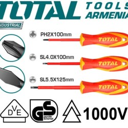 A set of dielectric screwdrivers up to 1000V 3 pcs.