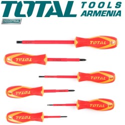 A set of dielectric screwdrivers up to 1000V 6 pcs.
