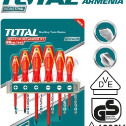 A set of dielectric screwdrivers up to 1000V 6 pcs.