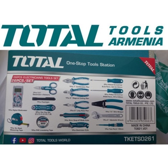 Electrician's set of tools 26 pcs